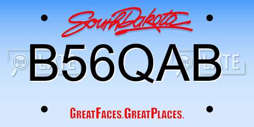 B56QAB South Dakota License Plate