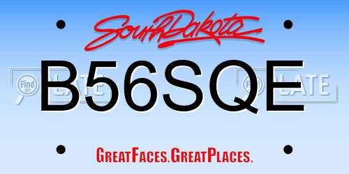 B56SQE South Dakota License Plate