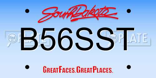 B56SST South Dakota License Plate