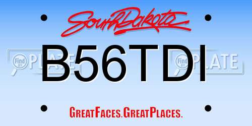 B56TDI South Dakota License Plate