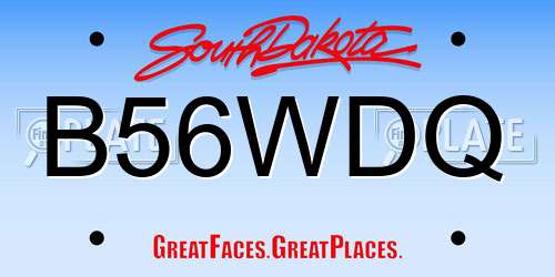 B56WDQ South Dakota License Plate