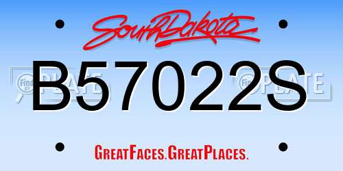 B57022S South Dakota License Plate