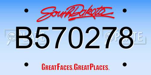 B570278 South Dakota License Plate