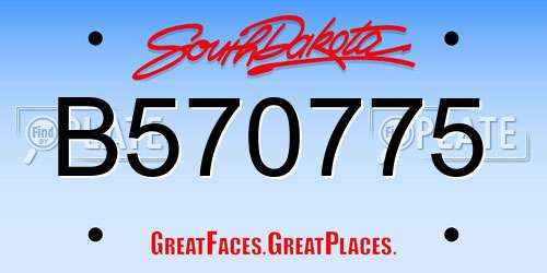 B570775 South Dakota License Plate
