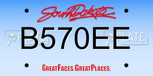 B570EE South Dakota License Plate