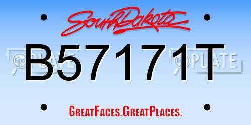 B57171T South Dakota License Plate