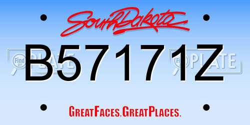B57171Z South Dakota License Plate