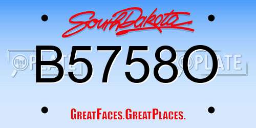 B5758O South Dakota License Plate