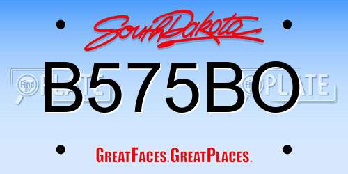 B575BO South Dakota License Plate