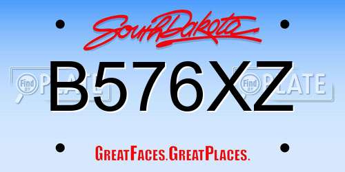 B576XZ South Dakota License Plate