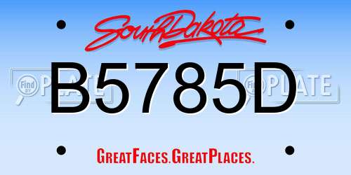 B5785D South Dakota License Plate