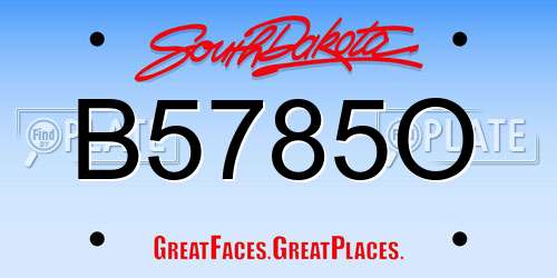 B5785O South Dakota License Plate