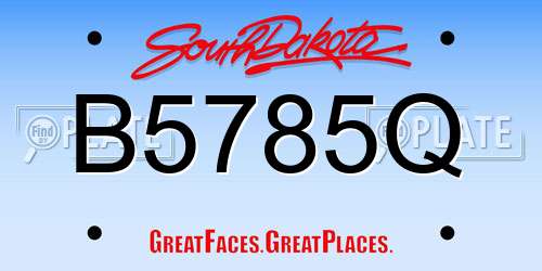 B5785Q South Dakota License Plate