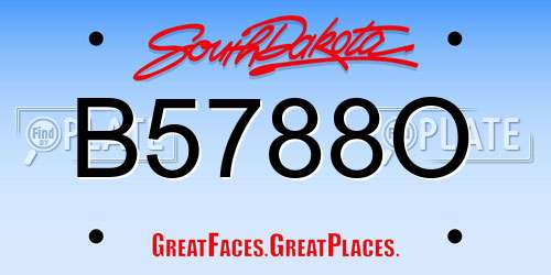 B5788O South Dakota License Plate