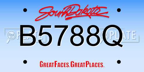 B5788Q South Dakota License Plate