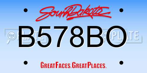B578BO South Dakota License Plate