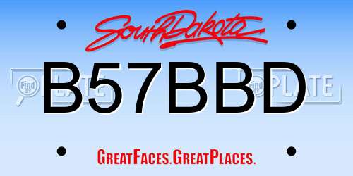 B57BBD South Dakota License Plate