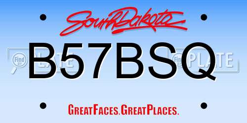 B57BSQ South Dakota License Plate