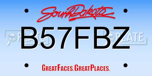 B57FBZ South Dakota License Plate