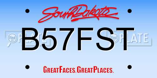 B57FST South Dakota License Plate