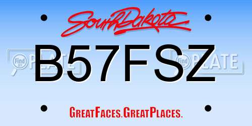 B57FSZ South Dakota License Plate