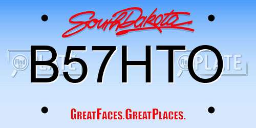 B57HTO South Dakota License Plate