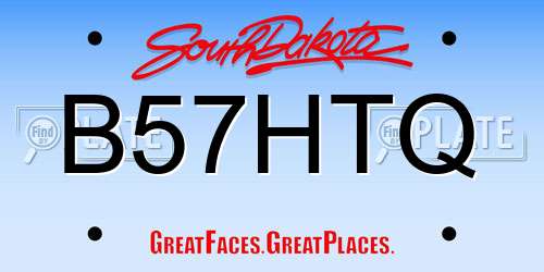 B57HTQ South Dakota License Plate