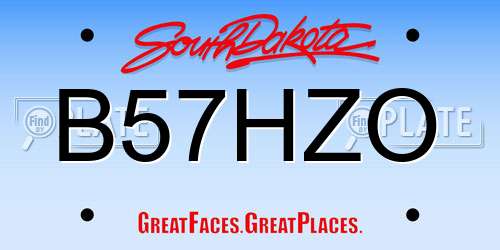 B57HZO South Dakota License Plate
