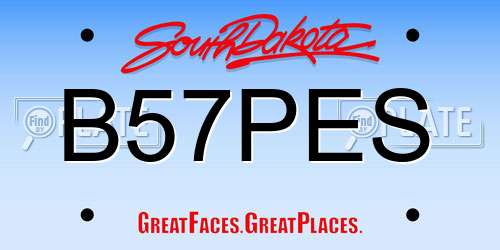 B57PES South Dakota License Plate