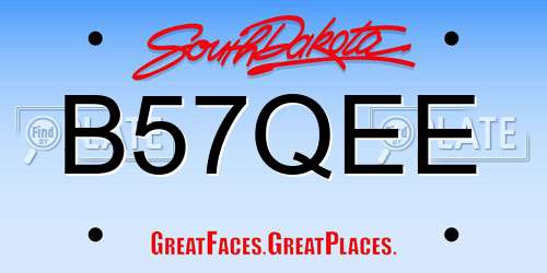 B57QEE South Dakota License Plate