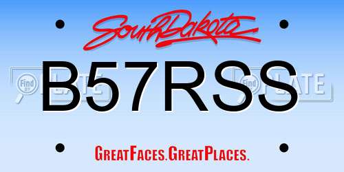 B57RSS South Dakota License Plate