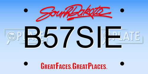 B57SIE South Dakota License Plate