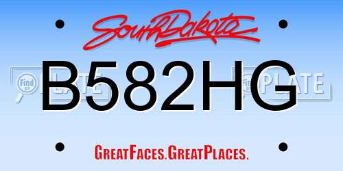 B582HG South Dakota License Plate