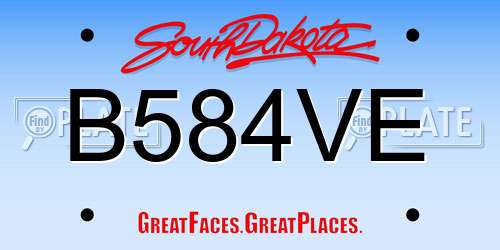 B584VE South Dakota License Plate