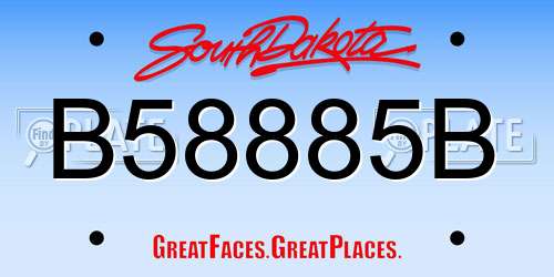 B58885B South Dakota License Plate