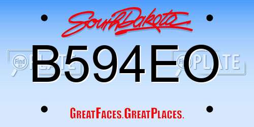 B594EO South Dakota License Plate