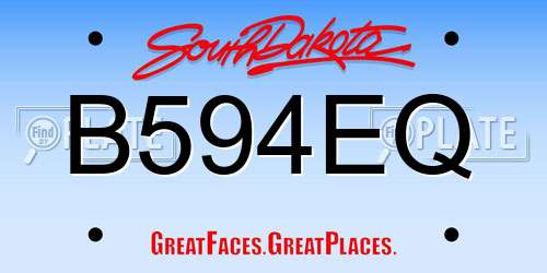 B594EQ South Dakota License Plate