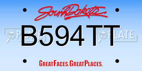 B594TT South Dakota License Plate