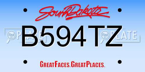 B594TZ South Dakota License Plate