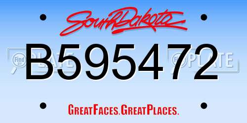 B595472 South Dakota License Plate