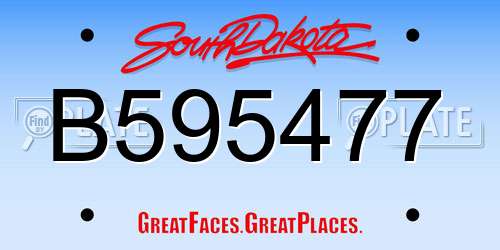 B595477 South Dakota License Plate