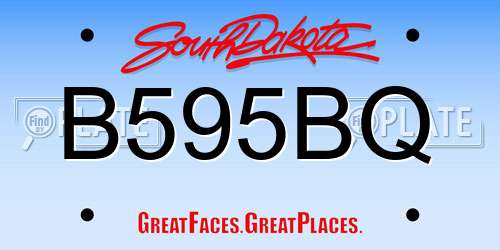 B595BQ South Dakota License Plate