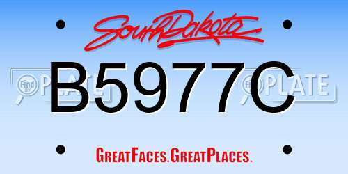 B5977C South Dakota License Plate