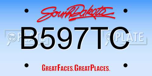 B597TC South Dakota License Plate