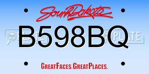 B598BQ South Dakota License Plate