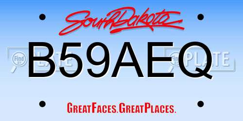 B59AEQ South Dakota License Plate