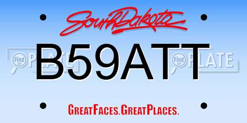 B59ATT South Dakota License Plate