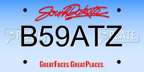 B59ATZ South Dakota License Plate