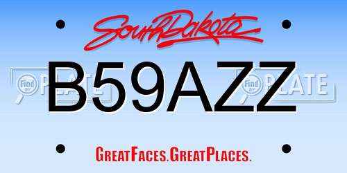 B59AZZ South Dakota License Plate
