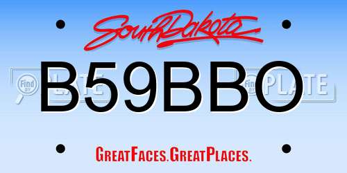 B59BBO South Dakota License Plate